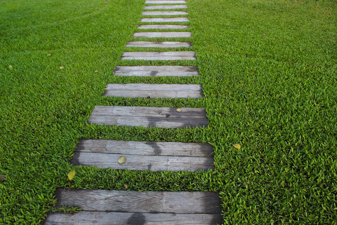 Allée jardin gazon